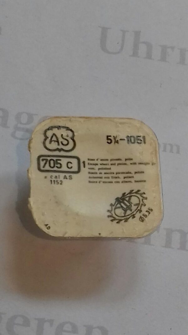 AS Cal. 1051 - 705. Escape wheel and pinion. NOS.