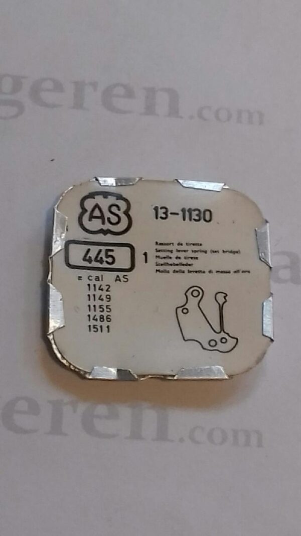 AS Cal. 1130 - 445. Setting lever spring. NOS.
