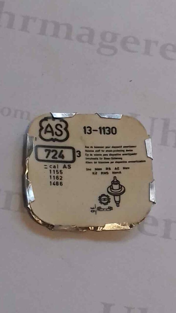 AS Cal. 1130 - 724. Balance staff for shock-protecting device. NOS.