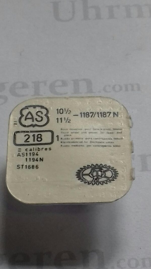 AS Cal. 1187 - 218. Third wheel and pinion for lower end piece. NOS.