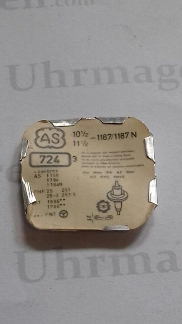 AS Cal. 1187 - 724. Balance staff for shock protecting device. NOS.