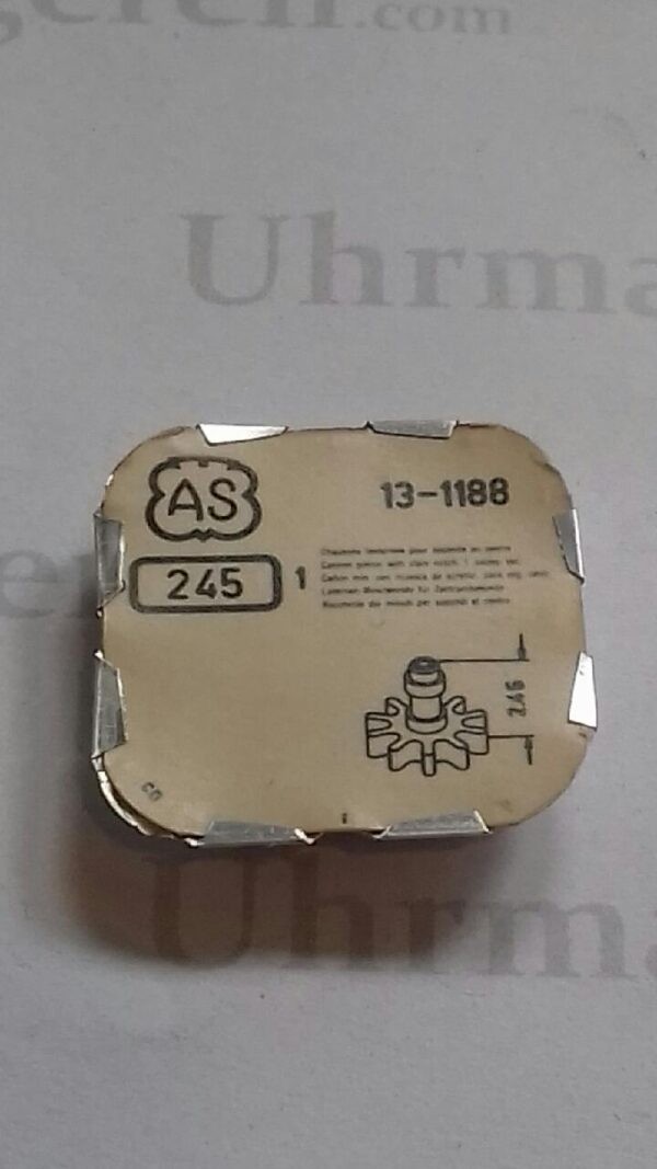 AS Cal. 1188 - 245. Cannon pinion with clam notch for sweep sec. NOS.