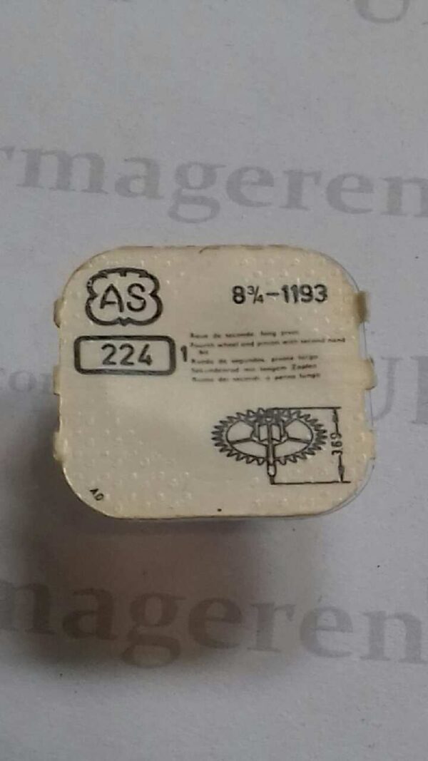 AS Cal. 1193 - 224. Fourth wheel and pinion with second hand bit. NOS.