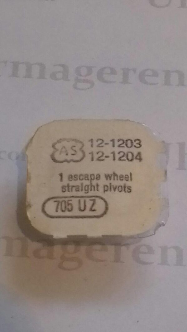 AS Cal. 1203 - 705. Escape wheel straight pivots. NOS.