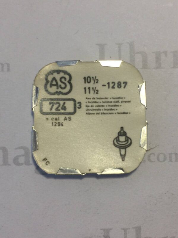 AS Cal. 1287 - 724. Balance staff pivoted. NOS.