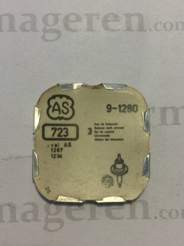 AS Cal. 1280 - 723. balance staff pivoted. NOS.