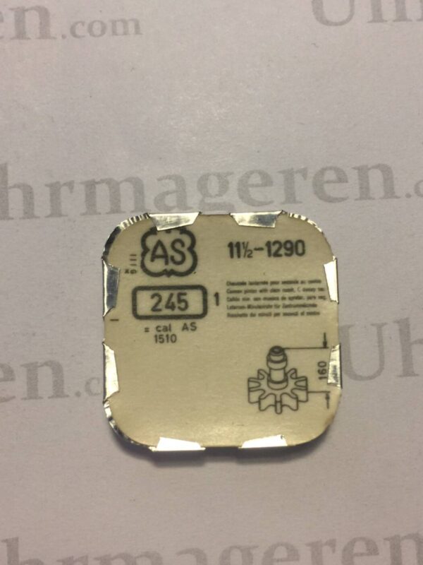 AS Cal. 1290 - 245. cannon pinion with clam notch. NOS.