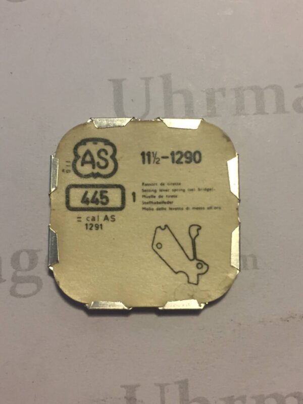 AS Cal. 1290 - 445. Setting lever spring(set bridge). NOS.
