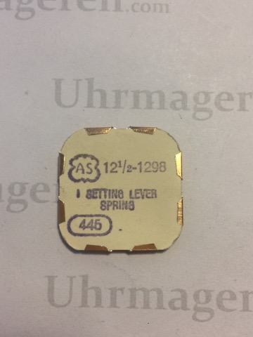 AS Cal. 1290 - 445. Setting lever spring. NOS.