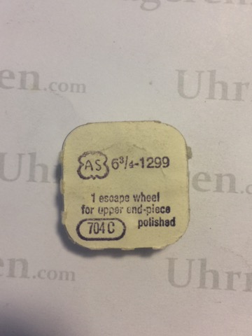 AS Cal. 1299 - 704. Escape wheel for upper end-piece. NOS.
