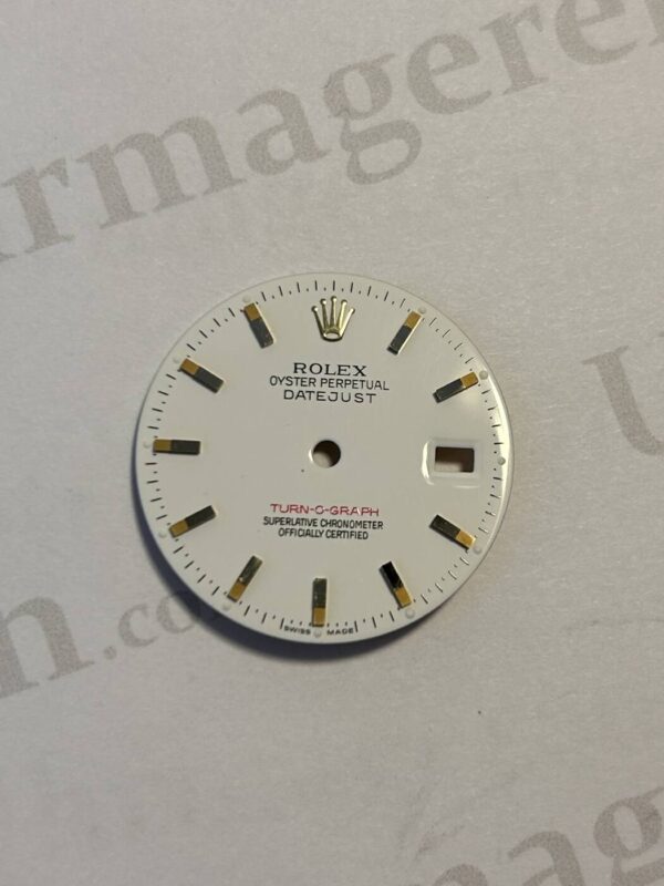 Rolex Datejust Turn-O-Graph dial, White. For ref 116263 and 116261. (K1-R1-3)