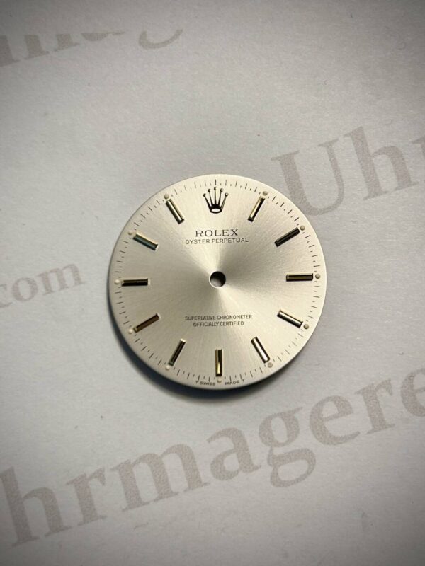Rolex Oyster Perpetual Dial, Silver with gold markers. For Ref 14203-14208-14233-14238. (K1-R9-2)