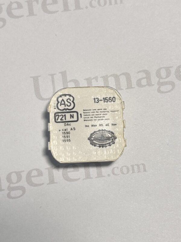 AS Cal 1560-721, Balance with flat hairspring, regulated. NOS