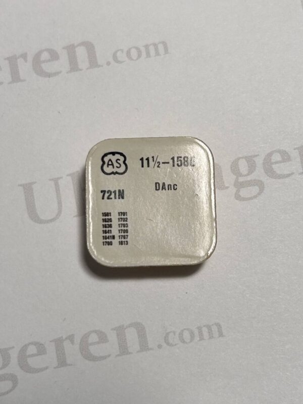 AS Cal 1580-721N. Balance wheel complete. NOS