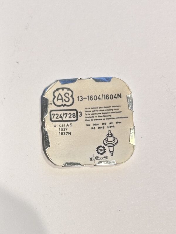 AS Cal 1604-724/728, Balance staff for shock protecting device. NOS