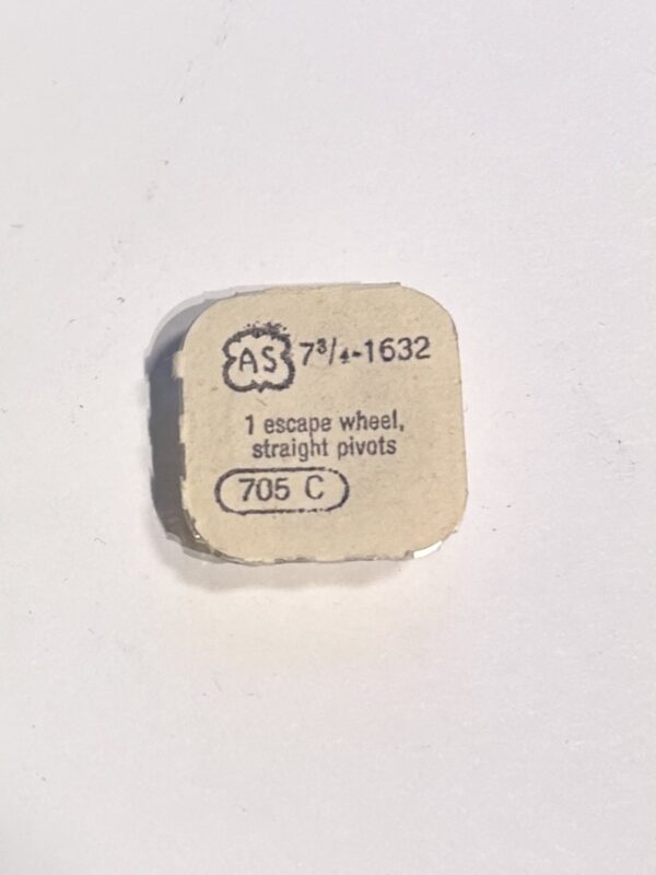 AS Cal 1632-705, Escape wheel, Straight pivots. NOS